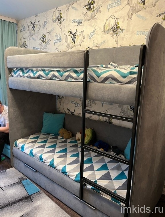 Двухярусная мягкая кровать "Бондо"