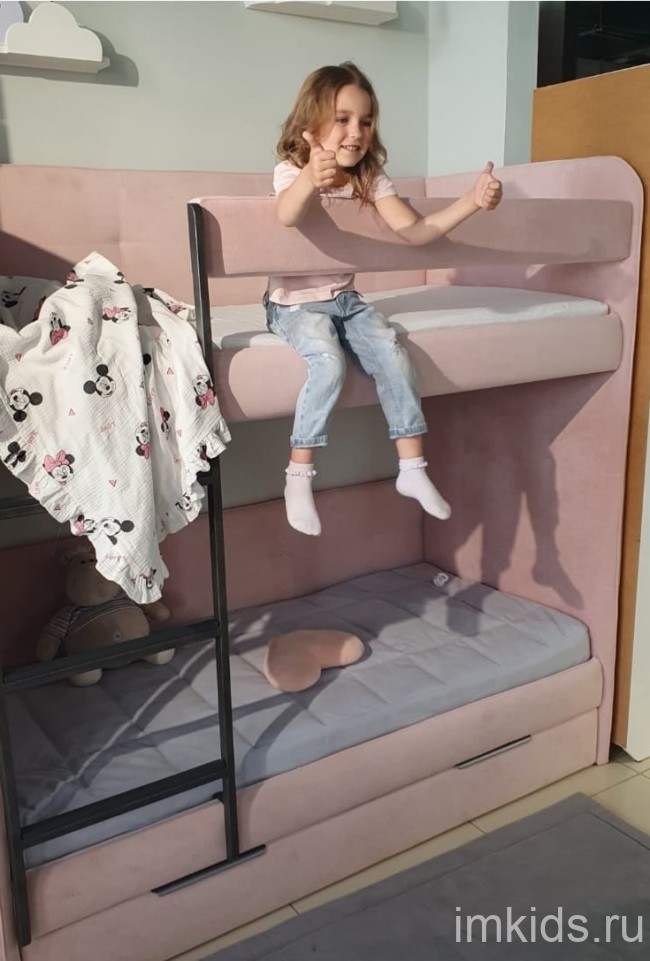 Двухярусная мягкая кровать "Бондо"