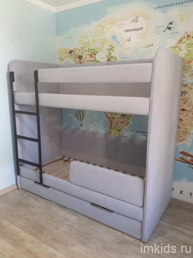 Двухярусная мягкая кровать "Бондо"