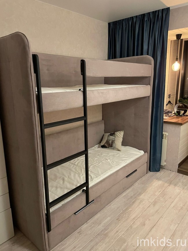 Двухярусная мягкая кровать "Бондо"