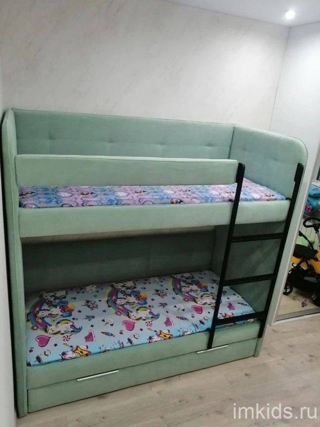 Двухярусная мягкая кровать "Бондо"