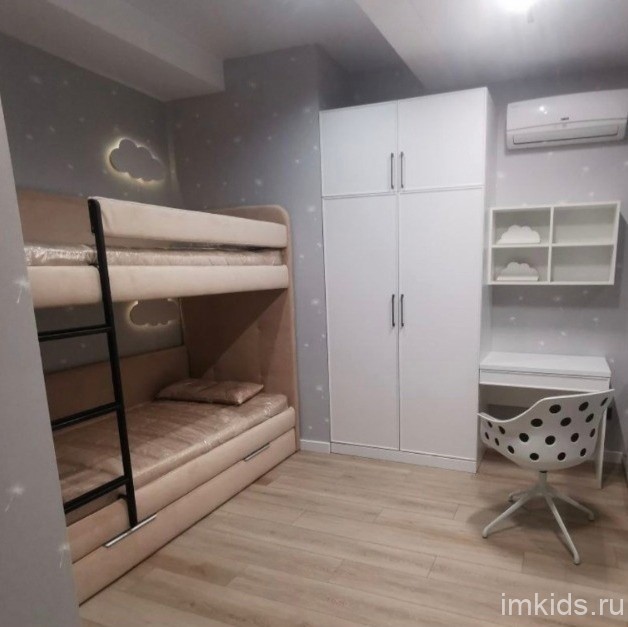 Двухярусная мягкая кровать "Бондо"