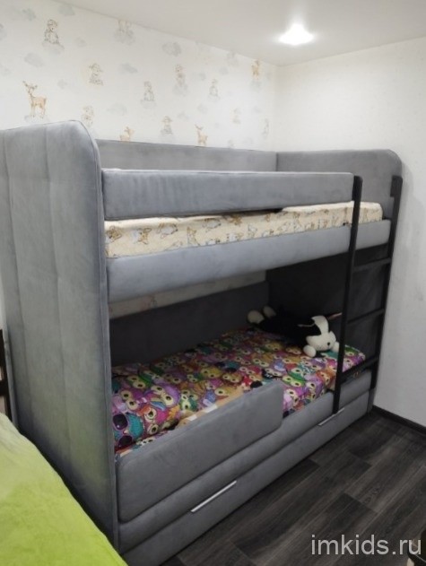 Двухярусная мягкая кровать "Бондо"