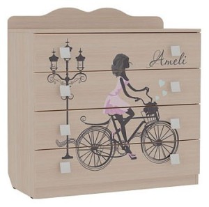 Комод Амели MDA-06 (дуб молочный дуб молочный с рисунком  900x419x915)