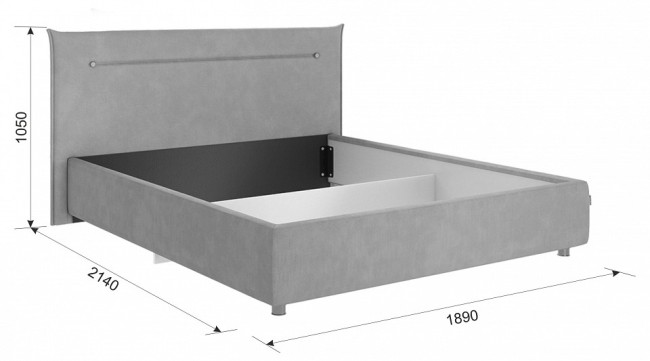 Кровать двуспальная Альба 1.6 (  топаз 2140x1890x1050)