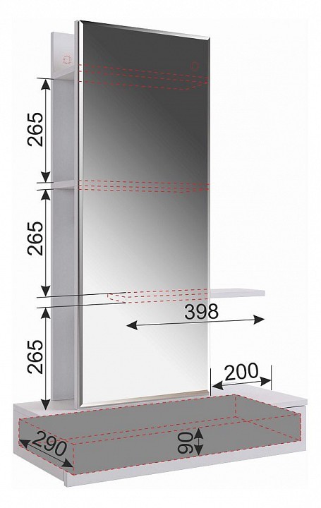 Стол туалетный Мария STM-01.2120 (дуб мария дуб мария  706х330х1116)