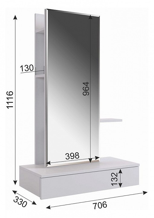 Стол туалетный Мария STM-01.2120 (дуб мария дуб мария  706х330х1116)