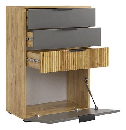 Комод Бери (дуб крафт золотой графит  600x354x863)