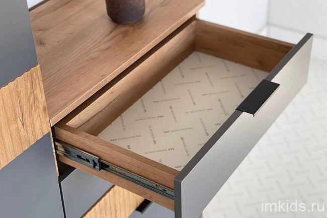 Комод Бери (дуб крафт золотой графит  600x354x863)