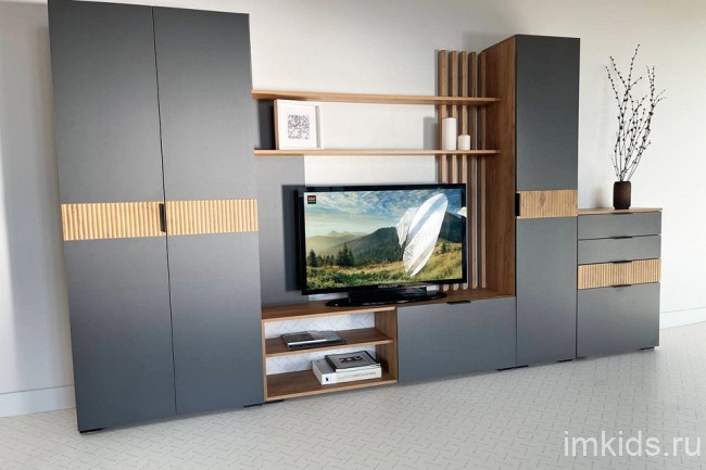 Комод Бери (дуб крафт золотой графит  600x354x863)