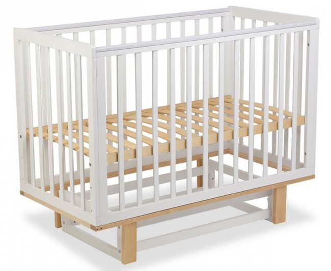 Кроватка Polini kids Simple 340 (бежевый, белый   1250x640x980)