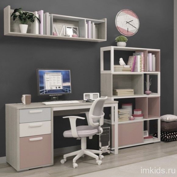 Подростковая комната "Либерти пинк" комплект 3