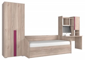 Гарнитур для детской Лайк К11 (дуб мария дуб мария, фуксия  )