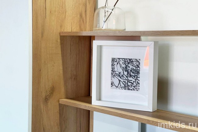 Стенка для гостиной Бери (дуб крафт золотой белое дерево 1400x350x1810) Стенка для гостиной Бери (дуб крафт золотой белое дерево 1400x350x1810)