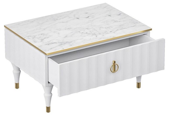 Стол журнальный Лоренсо (белый белый  780x550x440)