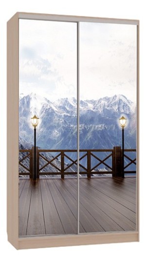 Шкаф-купе Рио 7-600 (дуб млечный цветной рисунок  1200x604x2305)