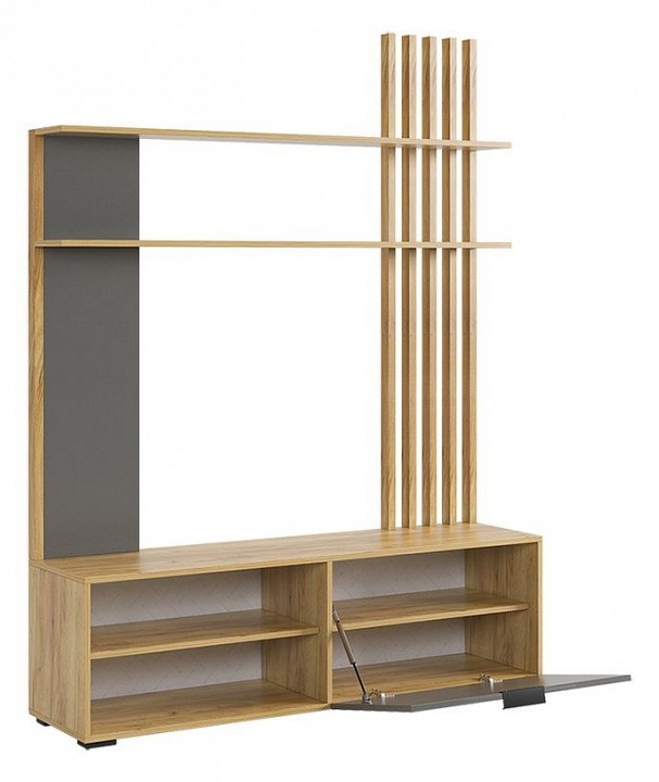 Стенка для гостиной Бери (дуб крафт золотой графит 1400x350x1810) Стенка для гостиной Бери (дуб крафт золотой графит 1400x350x1810)