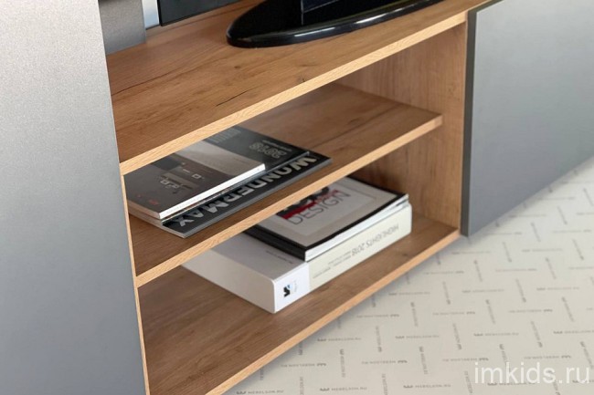 Стенка для гостиной Бери (дуб крафт золотой графит 1400x350x1810) Стенка для гостиной Бери (дуб крафт золотой графит 1400x350x1810)