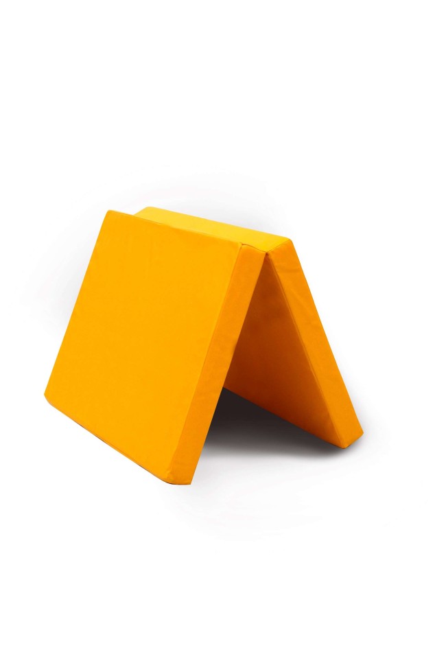 Мат № 8 (100 х 200 х 10) складной 1 сложение "KMSsport" жёлтый