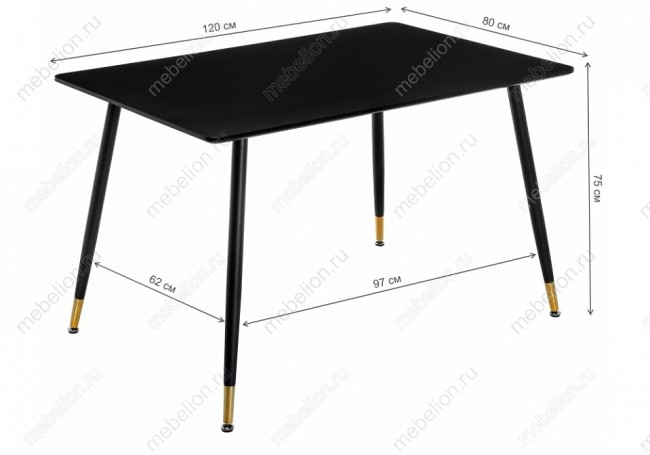 Стол обеденный Bianka 120 (черный   1200x800x750)