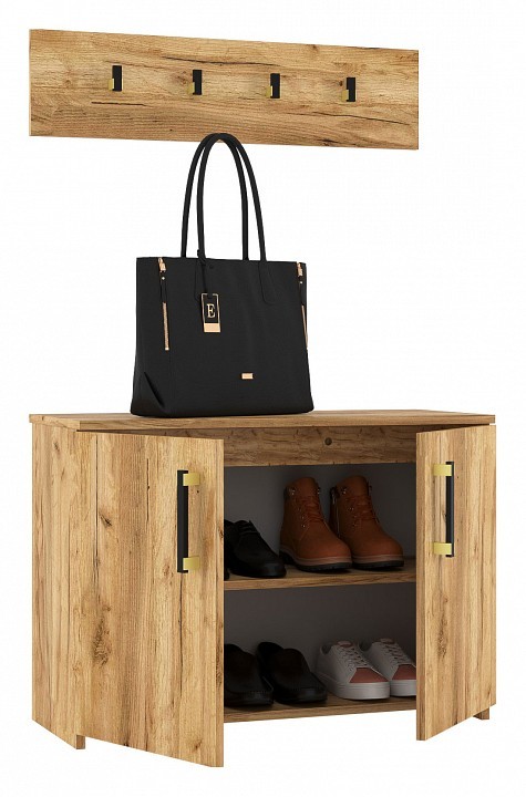 Вешалка настенная Агата АТ-5 (дуб крафт золотой   800x16x200)