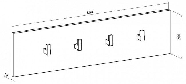 Вешалка настенная Агата АТ-5 (дуб крафт золотой   800x16x200)