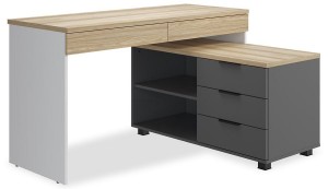 Стол письменный СкайЛайт (белый, графит, ячменный графит, ячменный  1350x1070x755)