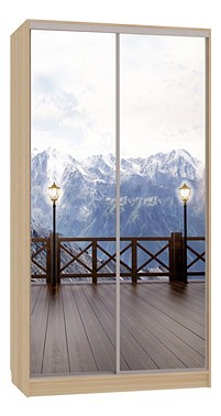 Шкаф-купе Рио 7-600 27 (дуб сонома цветной рисунок  1200x604x2305)