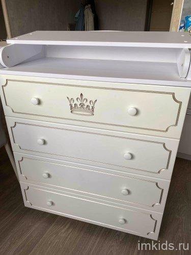 Пеленальный комод Victoria 804 (МДФ , рисунок CROWN)