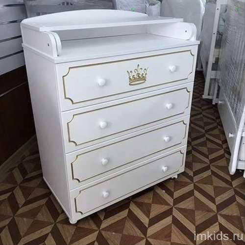 Пеленальный комод Victoria 804 (МДФ , рисунок CROWN)