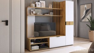 Набор для гостиной Бери К1 (дуб крафт золотой белое дерево  )