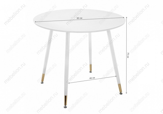 Стол обеденный Bianka Round 90 (белый   900x750)