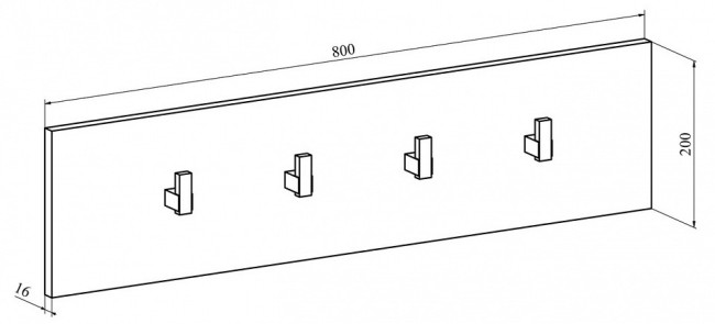 Вешалка настенная Агата АТ-5 (северное дерево светлое   800x16x200)