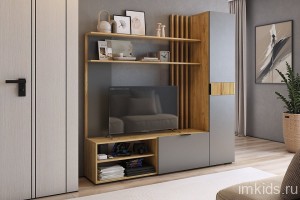 Набор для гостиной Бери К1 (дуб крафт золотой графит  )