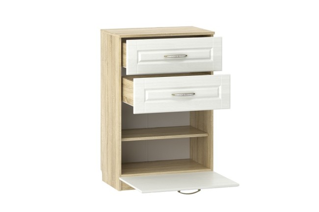 Тумба для обуви Оливия НМ 040.45 (дуб сонома дерево белое  602x380x928)