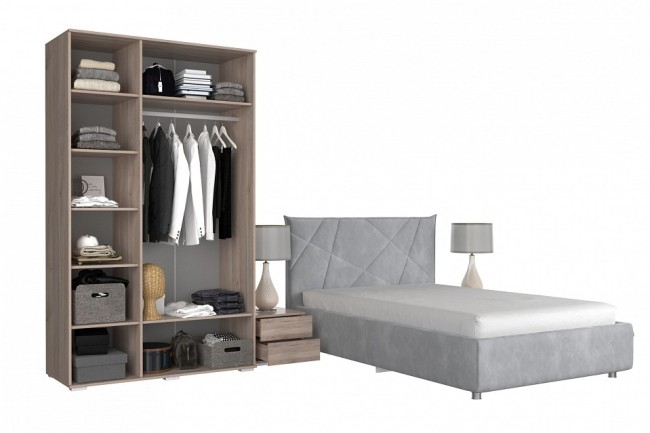 Гарнитур для спальни Лайк КС2 (дуб мария дуб мария, индиго капучино )