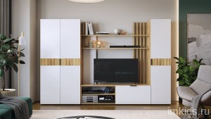Набор для гостиной Бери К2 (дуб крафт золотой белое дерево  )