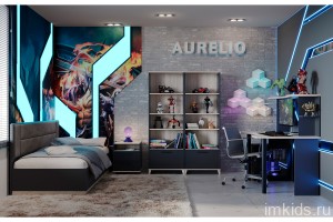 Подростковая комната "Аурелио" черная 2