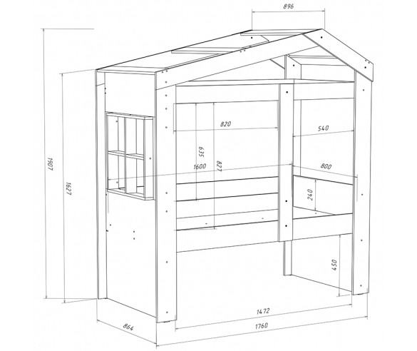 Домик Сказка с окошком и выкатной кроватью