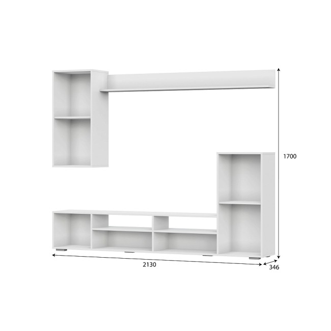 Стенка в гостиную МГС 4, белый/белый глянец Стенка в гостиную МГС 4, белый/белый глянец