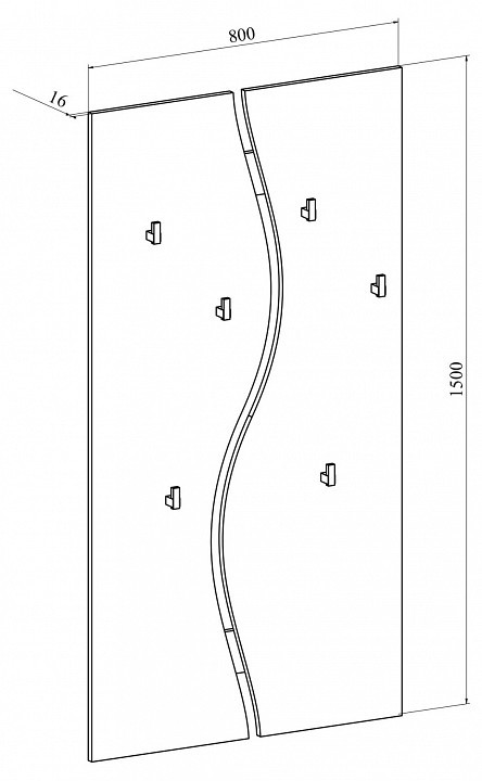 Вешалка настенная Агата АТ-6 (северное дерево светлое   800x16x1500)