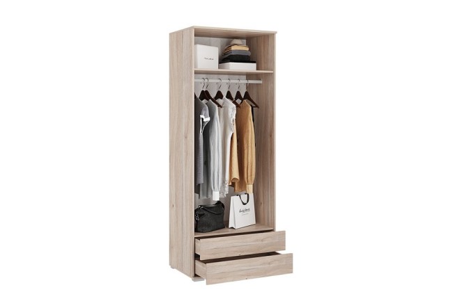 Шкаф платяной Лайк 55.01 (дуб мария дуб мария, какао  800x550x2100)