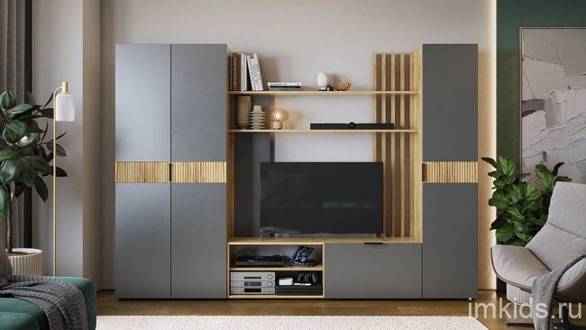 Набор для гостиной Бери К2 (дуб крафт золотой графит  )