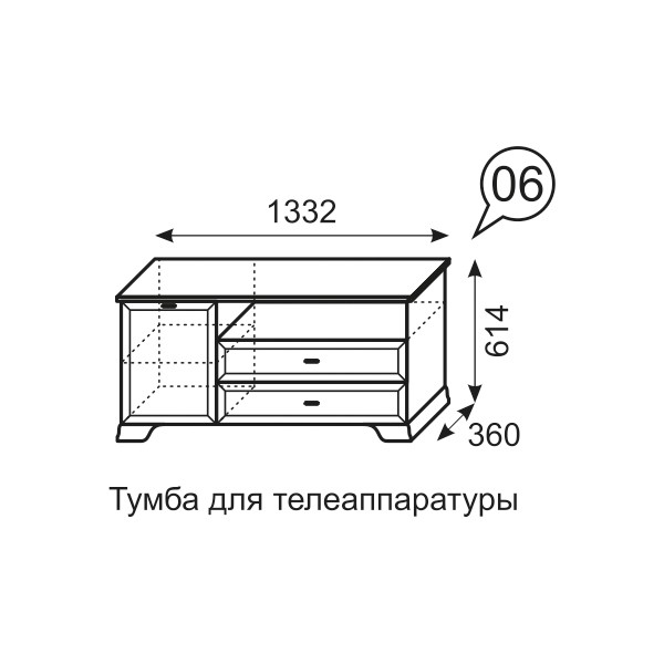 Тумба для ТВ с ящиками Венеция 6