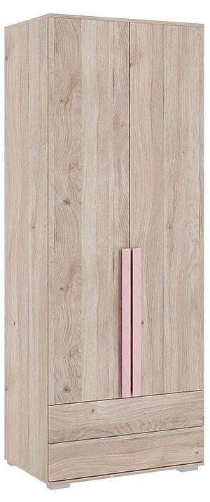Шкаф платяной Лайк 55.01 (дуб мария дуб мария, роуз  800x550x2100)
