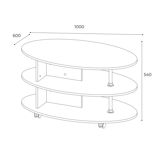 Столик журнальный Консул-4, ясень шимо