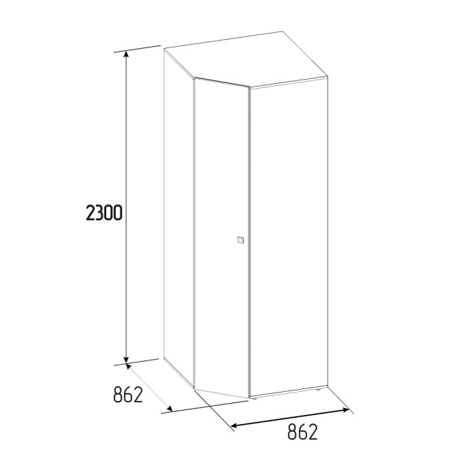 Шкаф угловой для одежды Neo 156, дуб шавиниган