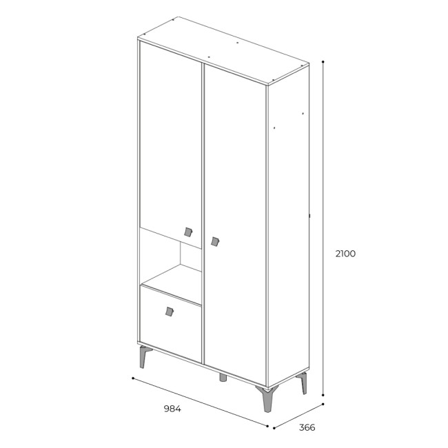 Милан Шкаф универсальный, Артвуд Темный
