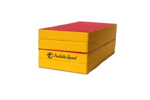 Мат № 5 (100 х 200 х 10) складной 3 сложения "PERFETTO SPORT" красно/жёлтый