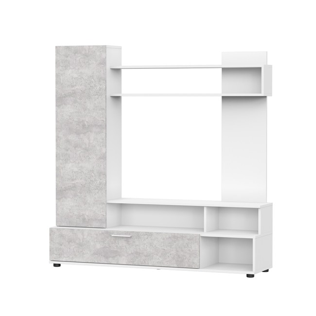 Стенка в гостиную МГС 9, белый/цемент светлый Стенка в гостиную МГС 9, белый/цемент светлый